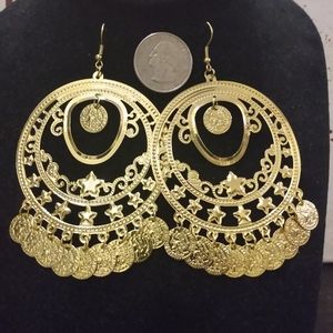 Belly dancing coin earrings